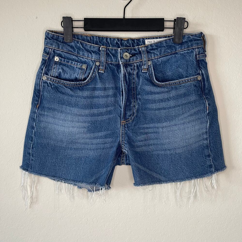 Rag & Bone Rosa Mid-Rise Boyfriend Short Cut-off Denim Shorts Jasper - Size 25